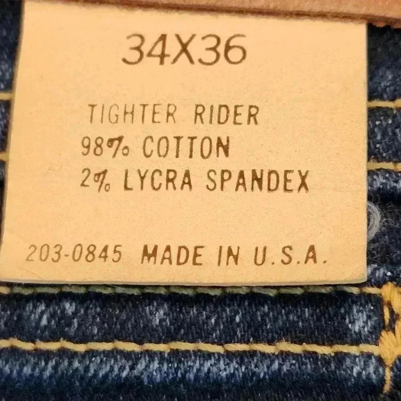 Made in the USA 1985 NWT Lee tighter rider jeans. 34x34 - Picture 5 of 10